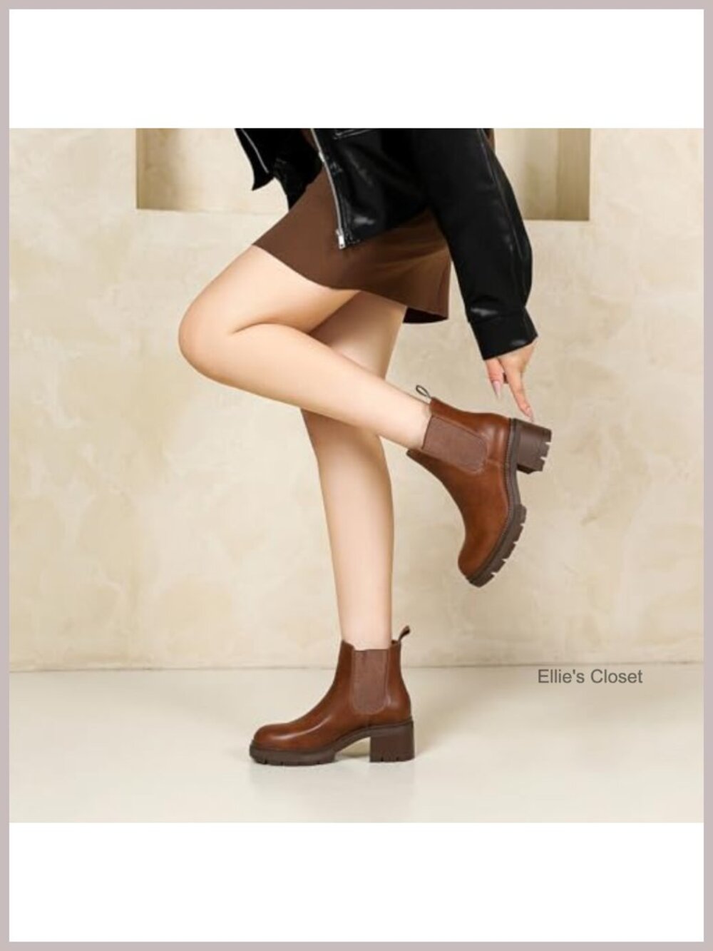 Womens Wide Width Slip On Chelsea Ankle Boots Faux Leather Block Heel - Picture 5 of 6